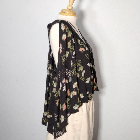 Free People Splitback Black Floral Swing Top - Picture 4 of 6